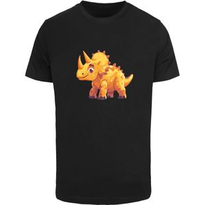 F4NT4STIC Shirt 'Süßer Triceratops Dinosaurier'  donkergeel / zwart