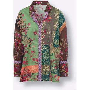 Blouse - Aardbei/Riet gedessineerd - 100% Katoen - Lange Mouwen