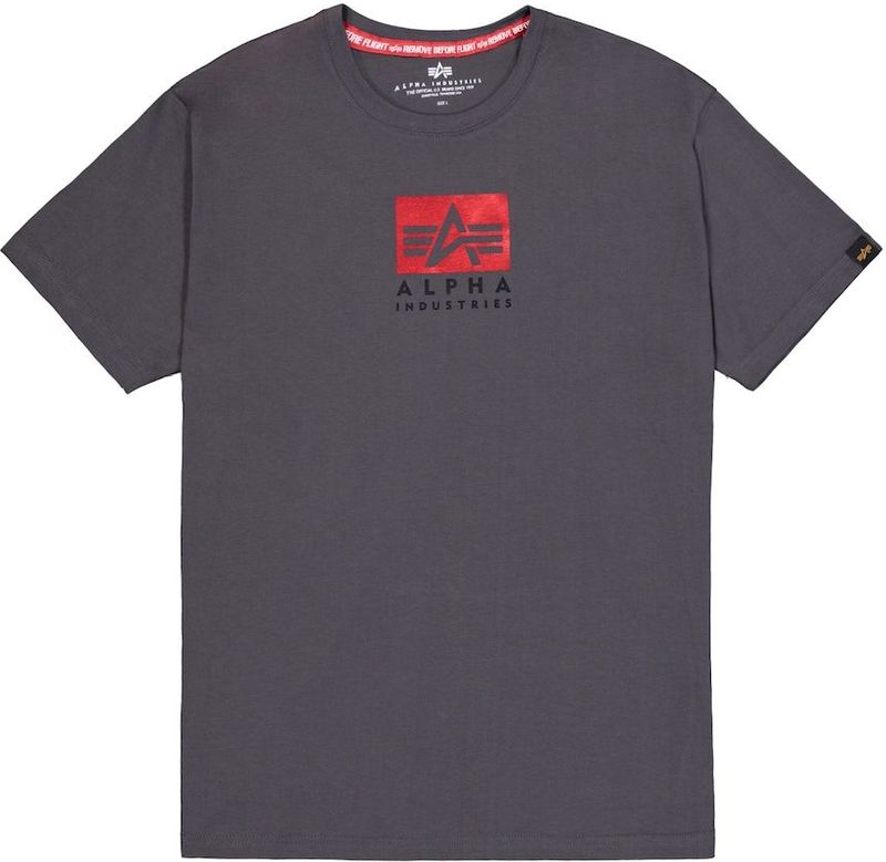 Alpha Industries - Satin Logo T - T-shirt - Zwart - 100% Katoen
