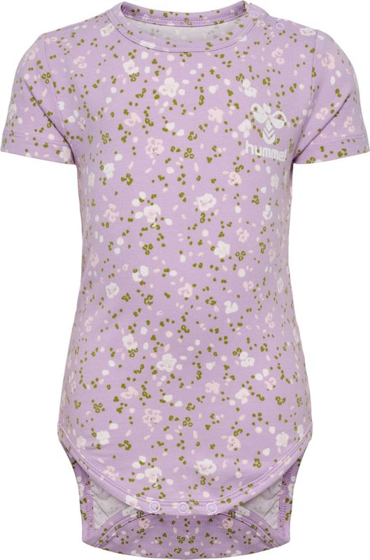 Hummel Rompertje/body  olijfgroen / sering / pastelroze / wit