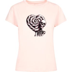 F4NT4STIC Shirt 'Süße Süßigkeiten Herzform Liebe'  rosa / zwart