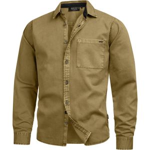 INDICODE JEANS Overhemd 'Broidy'  olijfgroen