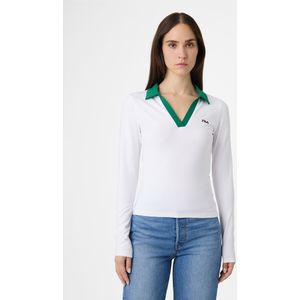 FILA - Cerrione - T-shirt - Groen/Wit - Slanke Pasvorm - Lange Mouw
