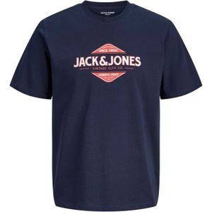 JACK & JONES Shirt  nachtblauw / rood / offwhite