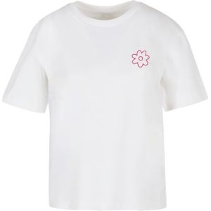 Merchcode Shirt 'Flower'  rosa / wit