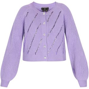 faina Gebreid vest  lila / zilver