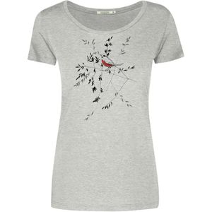 GREENBOMB Shirt  lichtgrijs / rood / zwart