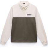 NAPAPIJRI Shirt 'Mont'  lichtbeige / olijfgroen / zwart