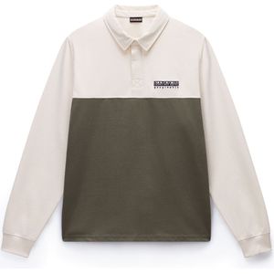 NAPAPIJRI Shirt 'Mont'  lichtbeige / olijfgroen / zwart