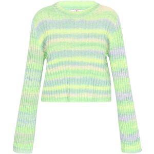 MYMO - Young Fashion - Gebreide Trui - Azuur - Geel - Lichtgroen - Rosa