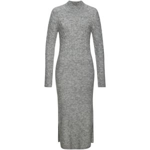 LASCANA Gebreide jurk  grijs gemêleerd