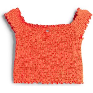 Tommy Jeans - Top - Oranjerood - Carmen Hals - Slanke Pasvorm