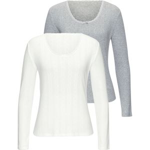 VIVANCE Shirt  grijs gemêleerd / wit