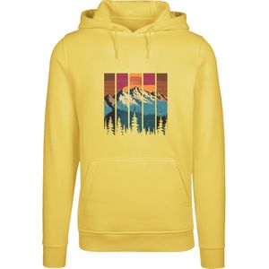 F4NT4STIC Sweatshirt 'Berg Sonnenuntergang Retro'  navy / bruin / citroen / cyclaam