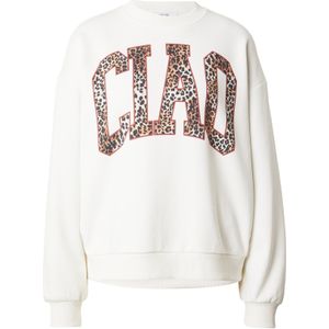 ABOUT YOU Sweatshirt 'Fenja'  kastanjebruin / sepia / zwart / offwhite