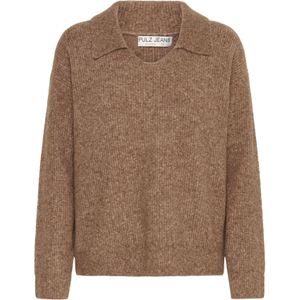 PULZ Jeans Trui 'Astra'  chocoladebruin