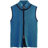 Desigual - Shirt - Blauw - Gestreept - Mouwloos - Normale Pasvorm