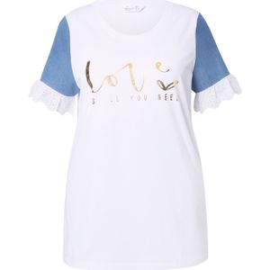 MIAMODA Shirt  blauw / goud / wit