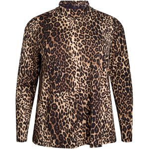 Flash by Zizzi Shirt 'FLDaje'  bruin / zwart