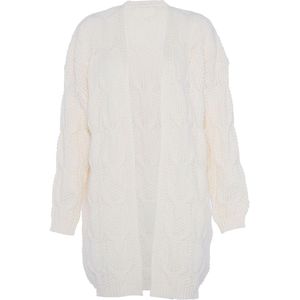 faina Gebreid vest  wolwit