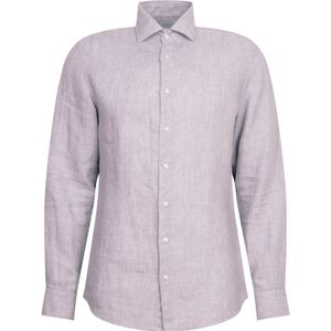 Overhemden - Grijs - 100% Linnen - Slim Fit