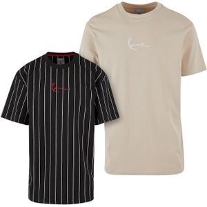 Karl Kani Shirt 'Essential'  nude / bloedrood / zwart / wit