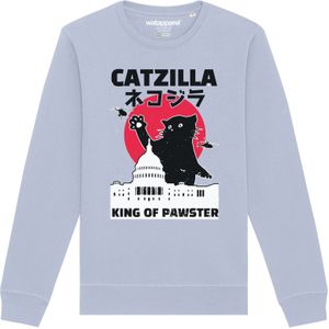 Watapparel Sweatshirt ' Catzilla '  lichtblauw / donkerroze / zwart / wit