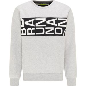Bruno Banani Sweatshirt 'Richardson'  grijs gemêleerd / zwart / wit