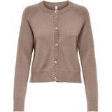 Only Petite Gebreid vest 'ONLKATIA'  bruin