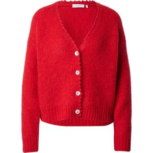 Rich & Royal - Gebreid Vest - Rood - V-hals - Lange Mouw