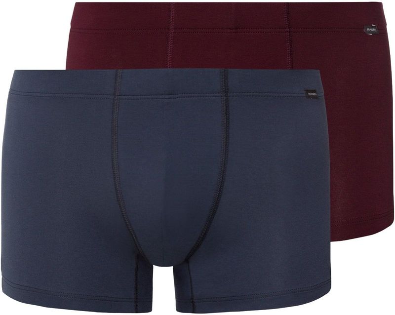 Hanro - Essentials - Boxershorts - Basaltgrijs/Bordeaux - 2 Pack