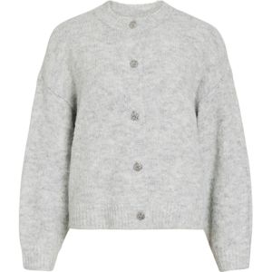 VILA Gebreid vest 'VIMarley'  grijs gemêleerd