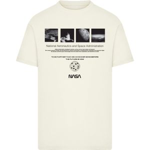 F4NT4STIC Shirt 'NASA Retro Photo Ad The Future Is Now'  crème / zwart