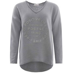 Zwillingsherz Sweatshirt 'Positive Mind'  donkergrijs