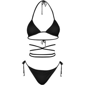 Kadoo Bikini 'Catch me Black'  blauw denim / zwart