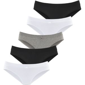 Vivance - Jazzpants - Set van 5 - Off/White/Antraciet mêlee/Zwart - Katoen