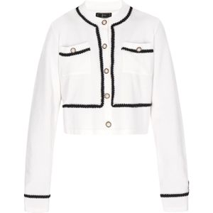 faina Gebreid vest  zwart / offwhite