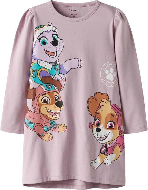 Paw Patrol - Nachthemd - Jersey - Met Rubberen Print - Pofmouwen