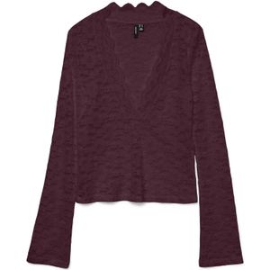 Vmdea - Top - V-Hals - Lange Mouwen - Kanten Detail - Tight Fit