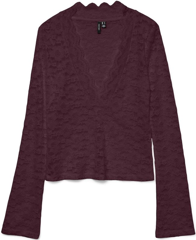 Vmdea - Top - V-Hals - Lange Mouwen - Kanten Detail - Tight Fit