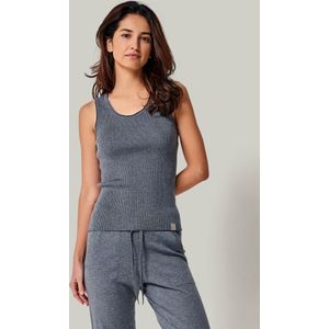 YOU LOOK PERFECT Gebreide top 'TOP BLOSSOM - Geripptes Merino Top mit Rundhals'  antraciet