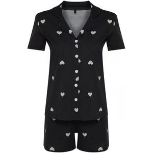 Trendyol Korte pyjama  zwart / offwhite