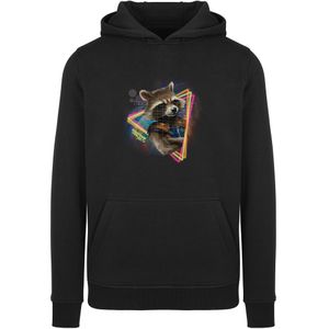 F4NT4STIC Sweatshirt 'Marvel Guardians of the Galaxy Neon Rocket'  bruin / karamel / neonroze / zwart