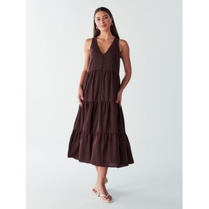 BWLDR Jurk 'POLLY LINEN DRESS'  bruin