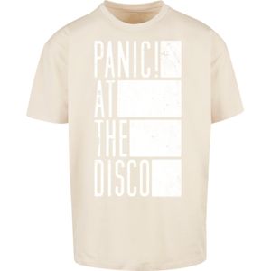 F4NT4STIC Shirt 'Panic At The Disco Block Text'  sand / wit