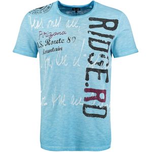 Key Largo Shirt 'Ridge'  hemelsblauw / wijnrood / zwart / wit