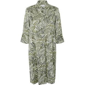 Dea Kudibal Jurk 'Kamilles'  crème / olijfgroen