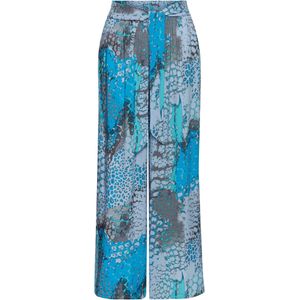 Buffalo - Palazzobroek - Blauw gedessineerd - Sweatpants - Met Animal Print en Elastische Tailleband