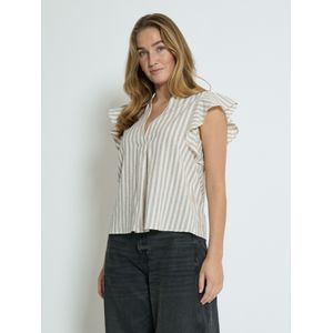 DESIRES Blouse 'Gilda'  bruin gemêleerd / wit