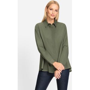 heine - Lange Blouse - Kaki - Normale Overhemdkraag - Lange Mouwen
